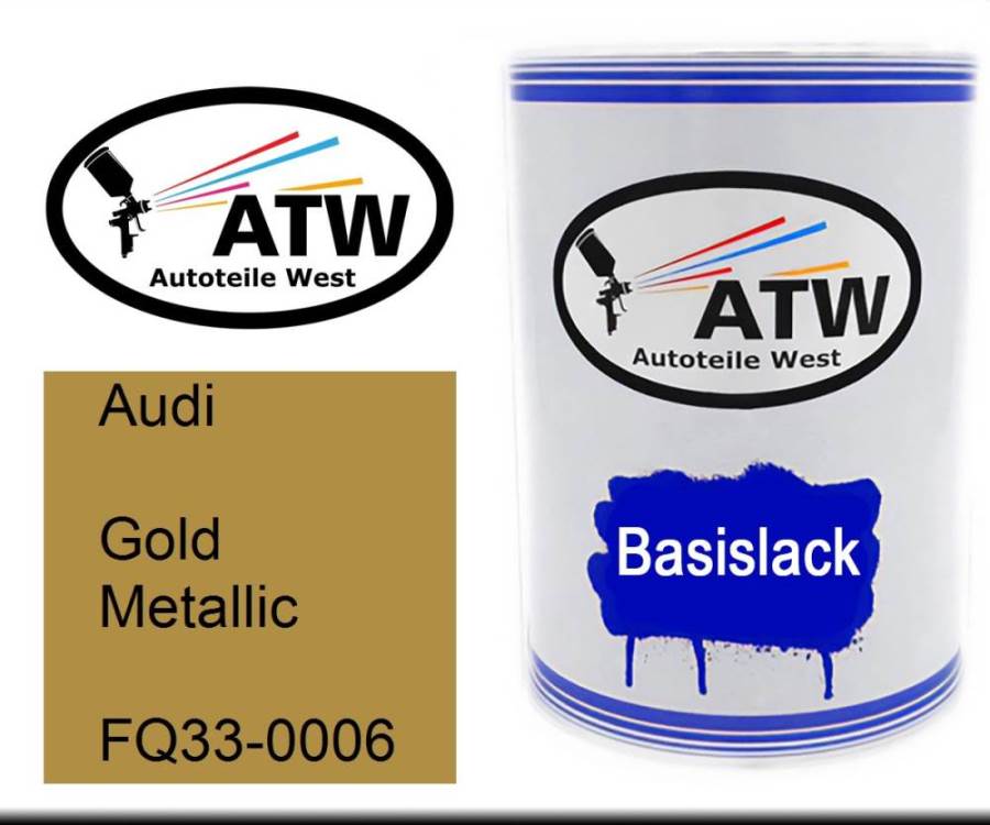 Audi, Gold Metallic, FQ33-0006: 500ml Lackdose, von ATW Autoteile West.